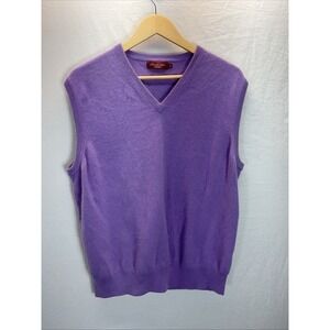 Emidio Tucci Sweater 8/ XL Mens Purple V Neck 100% Cashmere Pullover Vest Preppy